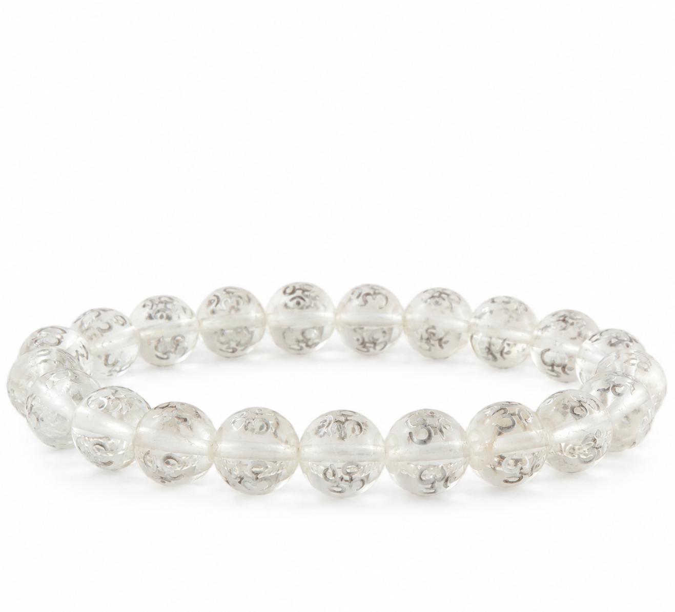Swastik Crystal Bracelet with Om Carving