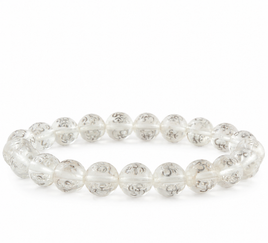 Swastik Crystal Bracelet with Om Carving