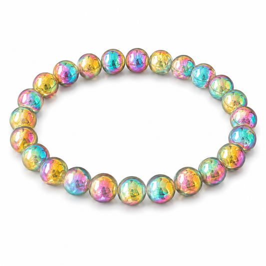 Rainbow Aura Hematite Bracelet
